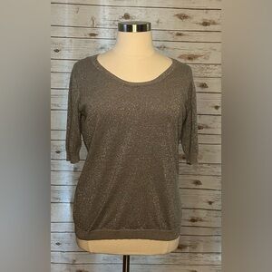 Jones New York Plus Size metallic short sleeve sweater